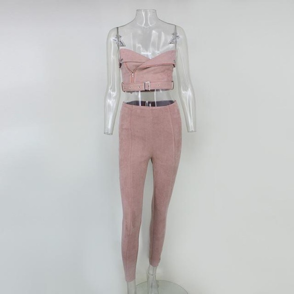 Suede jumpsuit top and pants - Picture 6 of 8